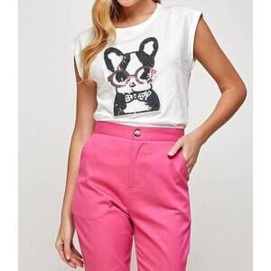 NEW ELLISON terrier muscle top in white